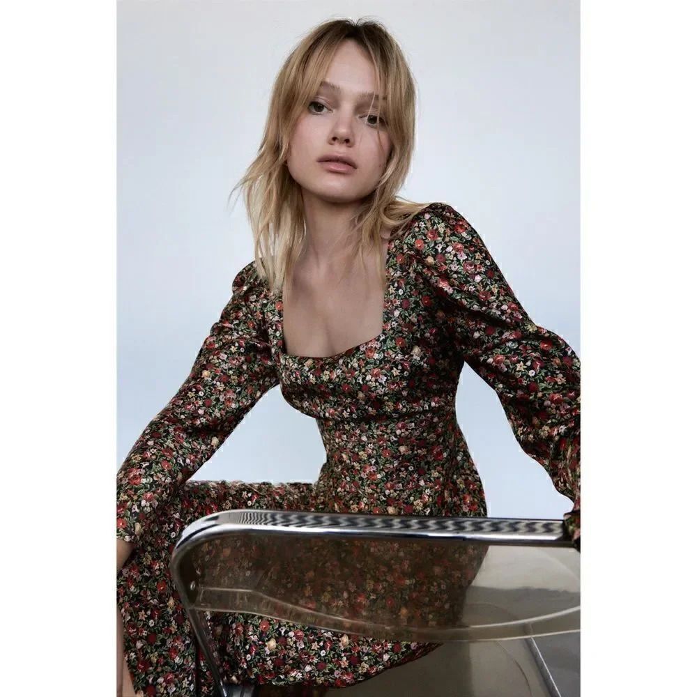ZARA FLORAL PRINT DRESS - Picture 3 of 11